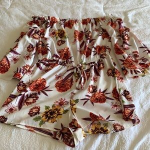 Off the Shoulder Floral Romper